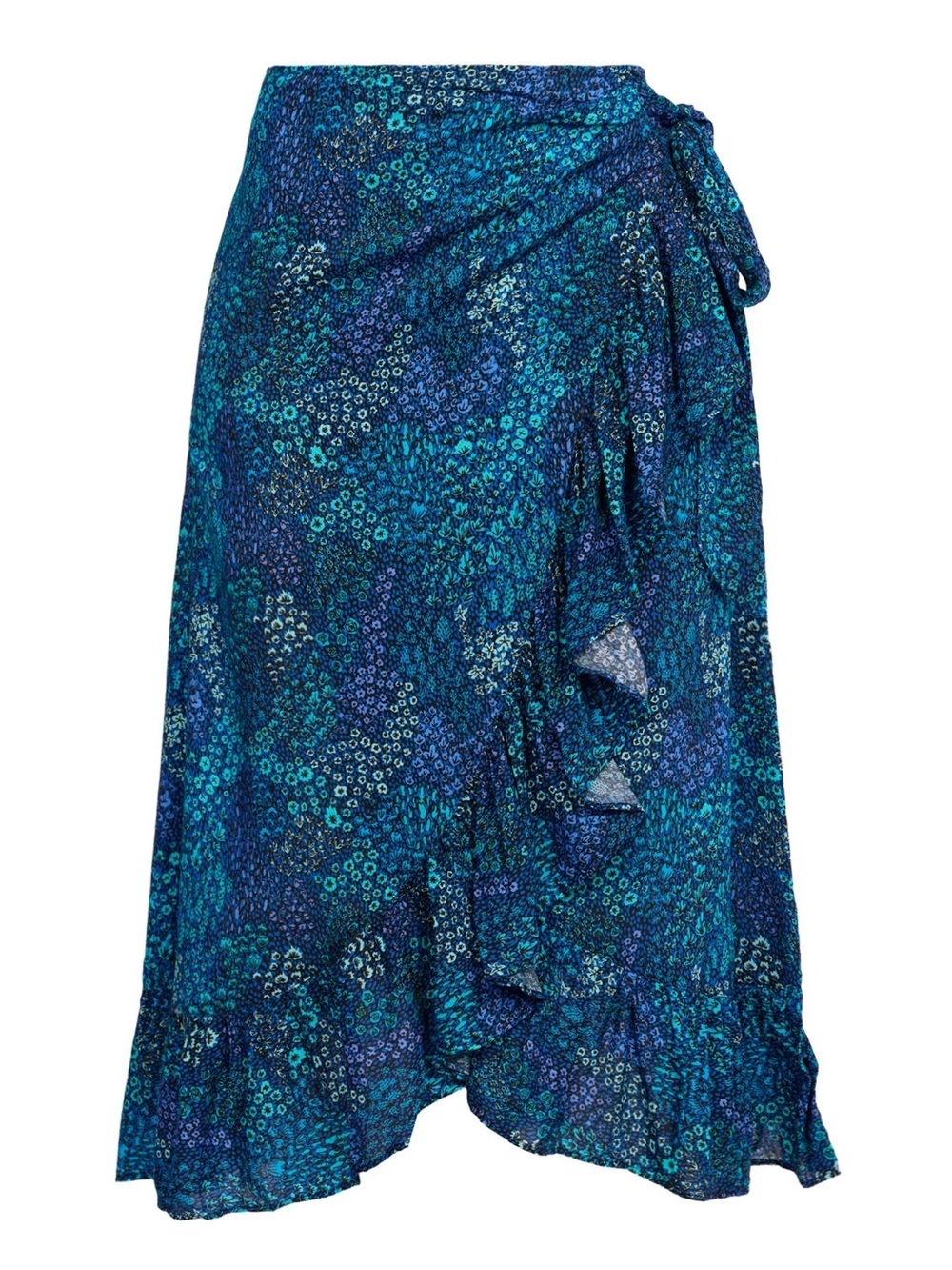 Lesley Evers Jenny Wrap Skirt- May Flowers Blue